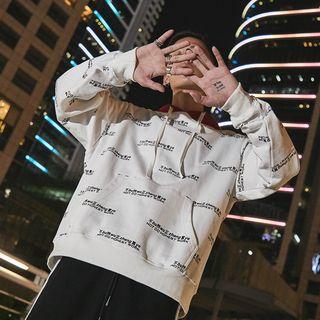 Oversized Printed Hooded Light Pullover