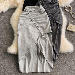 Elastic Waist Asymmetrical Slit Dress