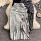 Elastic Waist Asymmetrical Slit Dress