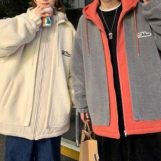 Couple Matching Logo Hooded Zip-up Jacket