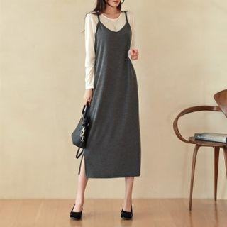 Sleeveless V-neck Long Dress