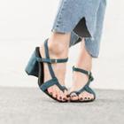 Toe-loop Faux-suede Sandals