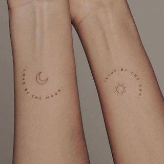 Moon / Sun Print Waterproof Temporary Tattoo One Piece - One Size
