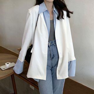 Mock Two-piece Panel Blazer