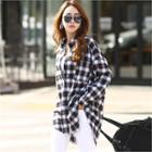 Over-fit Plaid Shirt Black - One Size