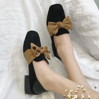 Faux Suede Bow Loafers