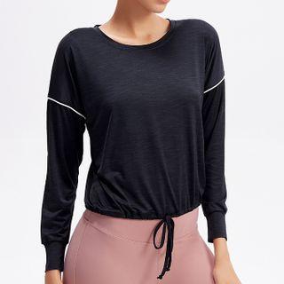 Drawstring-waist Sports Sweatshirt