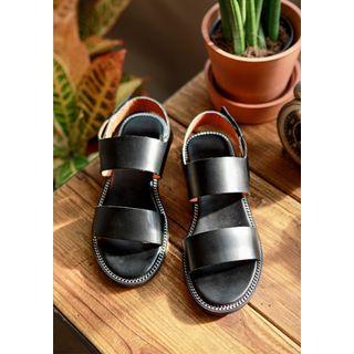 Velcro Chain-trim Flat Sandals