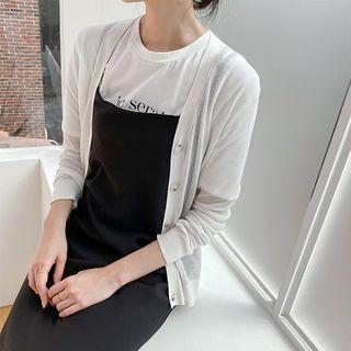 Embroidered Lightweight Cardigan