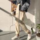 Plain Fleece Pants With Belt