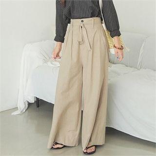 Wide-leg Chino Pants With Belt