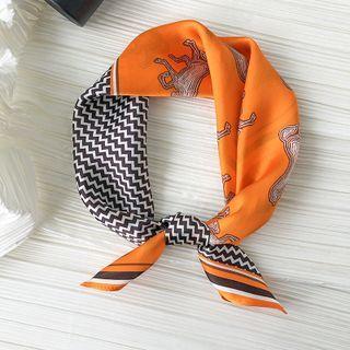 Printed Silk Scarf Tangerine - 53x53cm - B708
