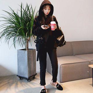 Set: Tie-side Hoodie + Sweatpants