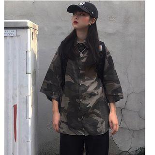 Camouflage 3/4-sleeve Shirt