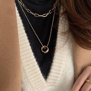 Set Of 2: Chain Necklace Set Of 2 - Gold - One Size