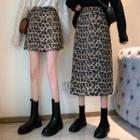 Leopard Print High-waist Mini Skirt / Midi Skirt