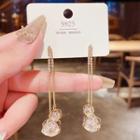 Rhinestone Drop Earring Cs0293 - 1 Pr - Gold - One Size