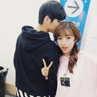 Print Couple Hooded Sweatshirt
