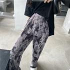 Short-sleeve Plain Loose-fit T-shirt / Tie-dyed Loose-fit Pants