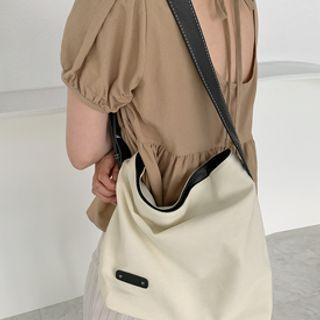 Square Canvas Shoulder Bag Cream - One Size