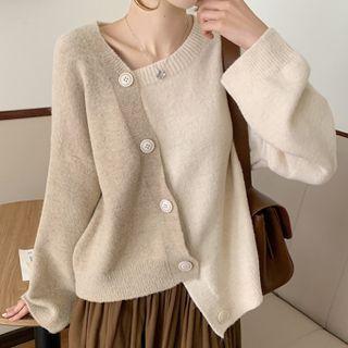 Diagonal Button Sweater