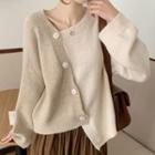 Diagonal Button Sweater