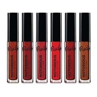 Rude  - Crime Does Pay 6 Notorious Liquid Lip Color Set - Dark, Set Of 6 Set Of 6