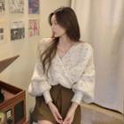 Puff-sleeve Wrap Sweater