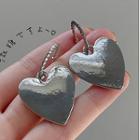 Heart Alloy Dangle Earring 1 Pair - 925 Silver Needle - Silver - One Size