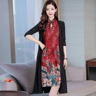 Traditional Chinese Set: Dress + Long Jacket