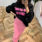 Set: Lettering Pullover + Midi Pencil Skirt
