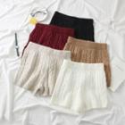 High-waist Cable-knit Shorts