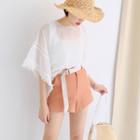 Fringed Elbow-sleeve Cover-up