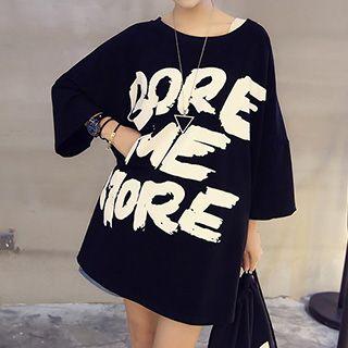 Lettering 3/4 Sleeve Tunic