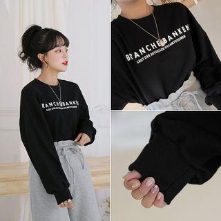 Drop-shoulder Letter-printed Sweatshirt