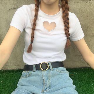 Mesh Insert Short-sleeve T-shirt