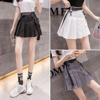 A-line Mini Pleated Cargo Skorts