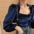 Glitter Lantern-sleeve Blouse