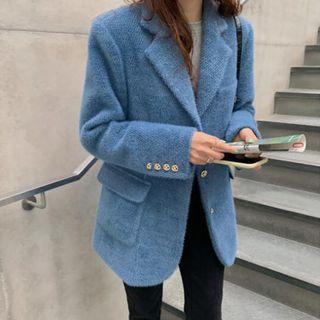 Fleece Plain Blazer