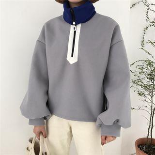Turtleneck Zip-up Sweatshirt
