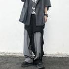 Two-tone Panel Drawstring-cuff Pants