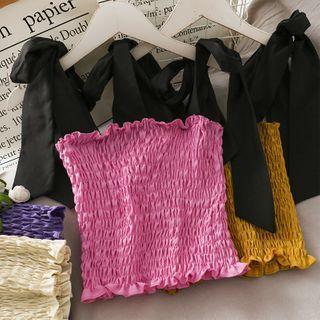 Colorblock Smocked Crop Top In 6 Colors