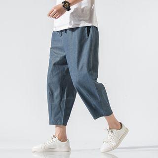 Cropped Linen Loose Fit Pants