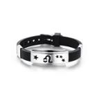 Simple Fashion Twelve Constellation Leo Geometric 316l Stainless Steel Silicone Bracelet Silver - One Size