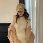 Long Sleeve Ribbed Plain Irregular Cardigan