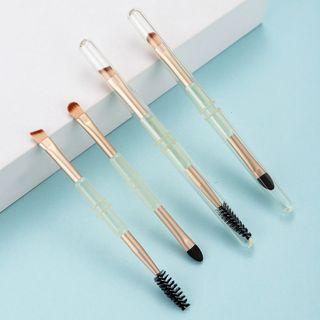 Set Of 2 : Dual Head Eye Makeup Brush 2 Pcs - M-3135 - Gold - One Size