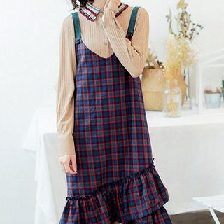 Color-block Check Dress