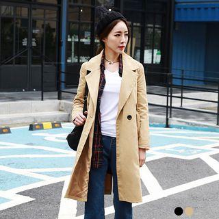 Breasted Lapel Trench Coat