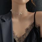 Faux Pearl Choker Necklace White - One Size