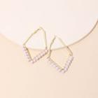 Faux Pearl Alloy Rhombus Earring 1 Pair - Gold - One Size